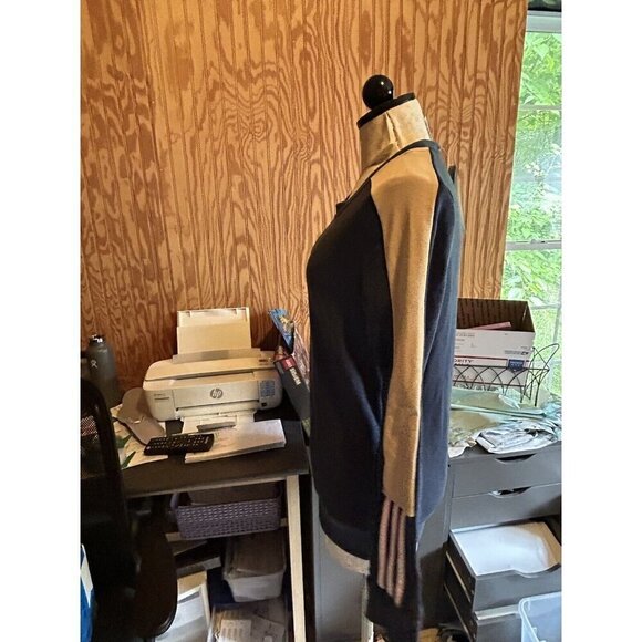 Adidas Sweatshirt womens Essentials Crewneck Logo Colorblock Blue & Tan NWT XS - Picture 6 of 11